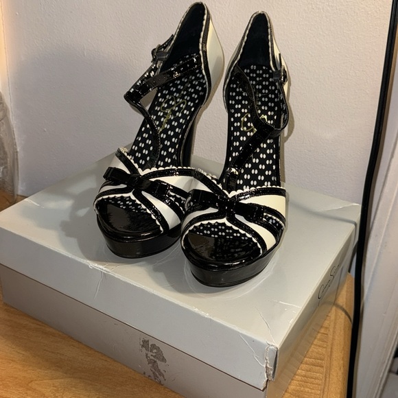 JESSICA SIMPSON shoes JS-Britt Coconut Silk Kid Patent Heels size 8.5M NEW - Picture 15 of 17